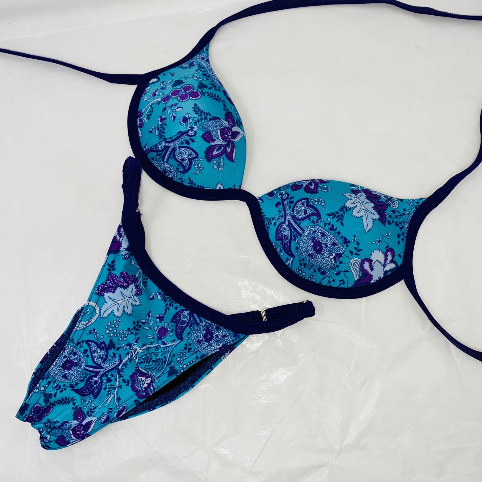 Bikinito Recto Paisley Teal Pure Master Bikinis Bikinis De Competencia