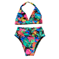 Traje de Baño Lotus Paisley Black Multicolor